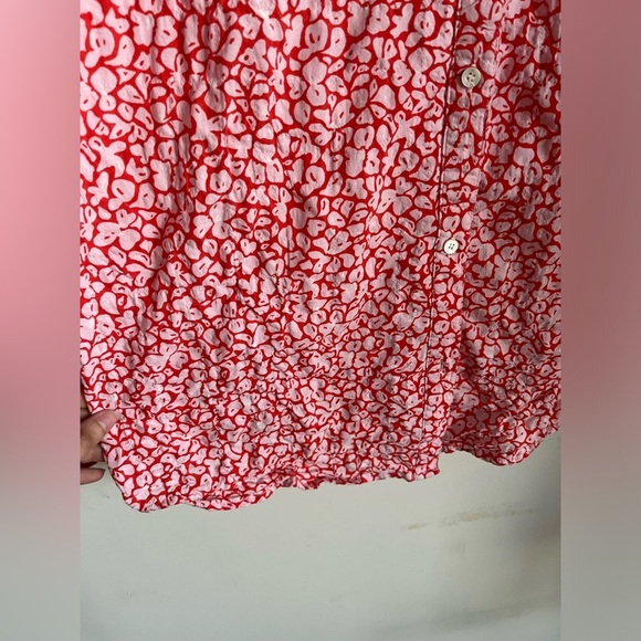 J. McLaughlin Red Button-down Blouse Size L - Picture 5 of 9